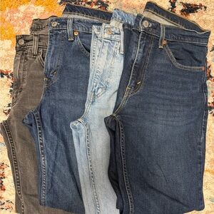 Levi's Men's 514 Straight Fit Jeans - Set of 4: Blue, Light Blue, and Gray 31 30